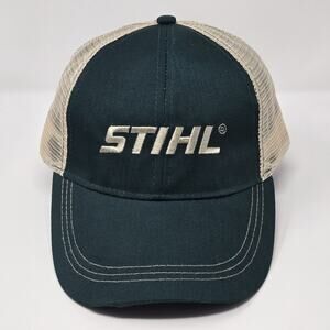 STIHL Trucker Hat Black Tan Mesh Snapback Adjustable Chainsaw Outdoor Cap